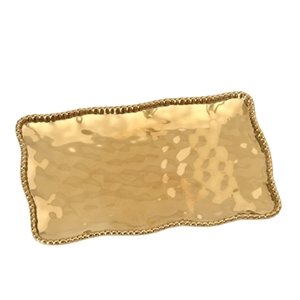 36 cm Parlak Doku Altın Porselen Dikdörtgen Servis